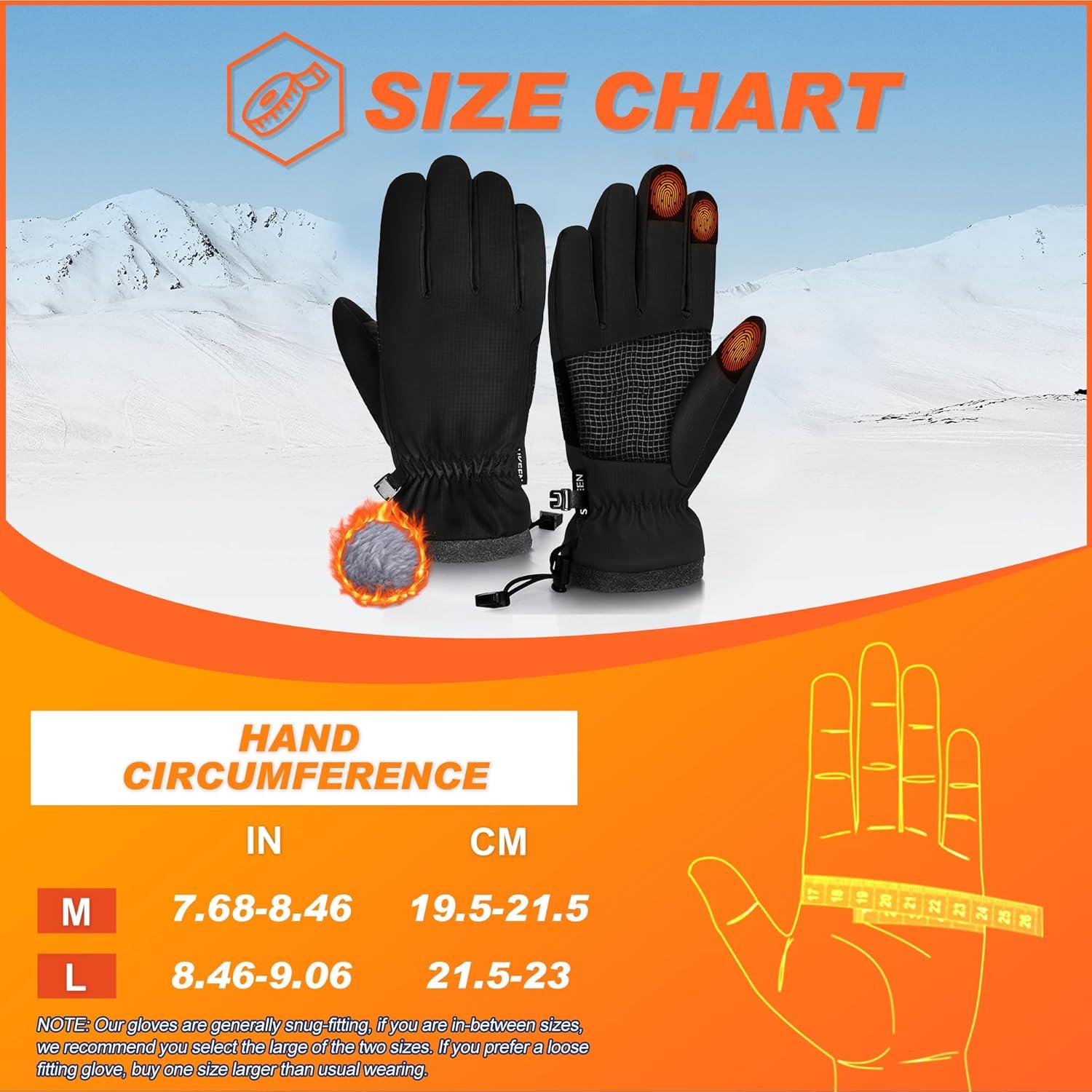 imageSukeen Winter Gloves Men Women Warm Mens Gloves Anti Slip Touchscreen Ski Gloves for Cold Weather Cycling Driving SkiingLarge