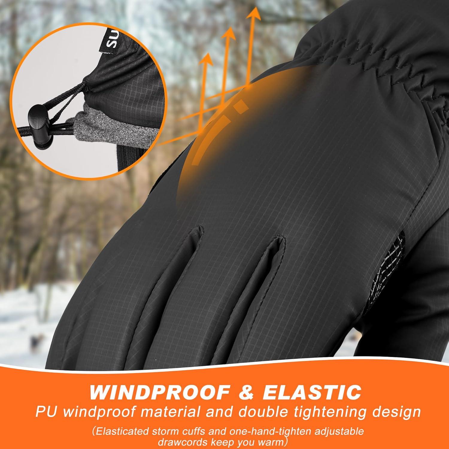 imageSukeen Winter Gloves Men Women Warm Mens Gloves Anti Slip Touchscreen Ski Gloves for Cold Weather Cycling Driving SkiingLarge