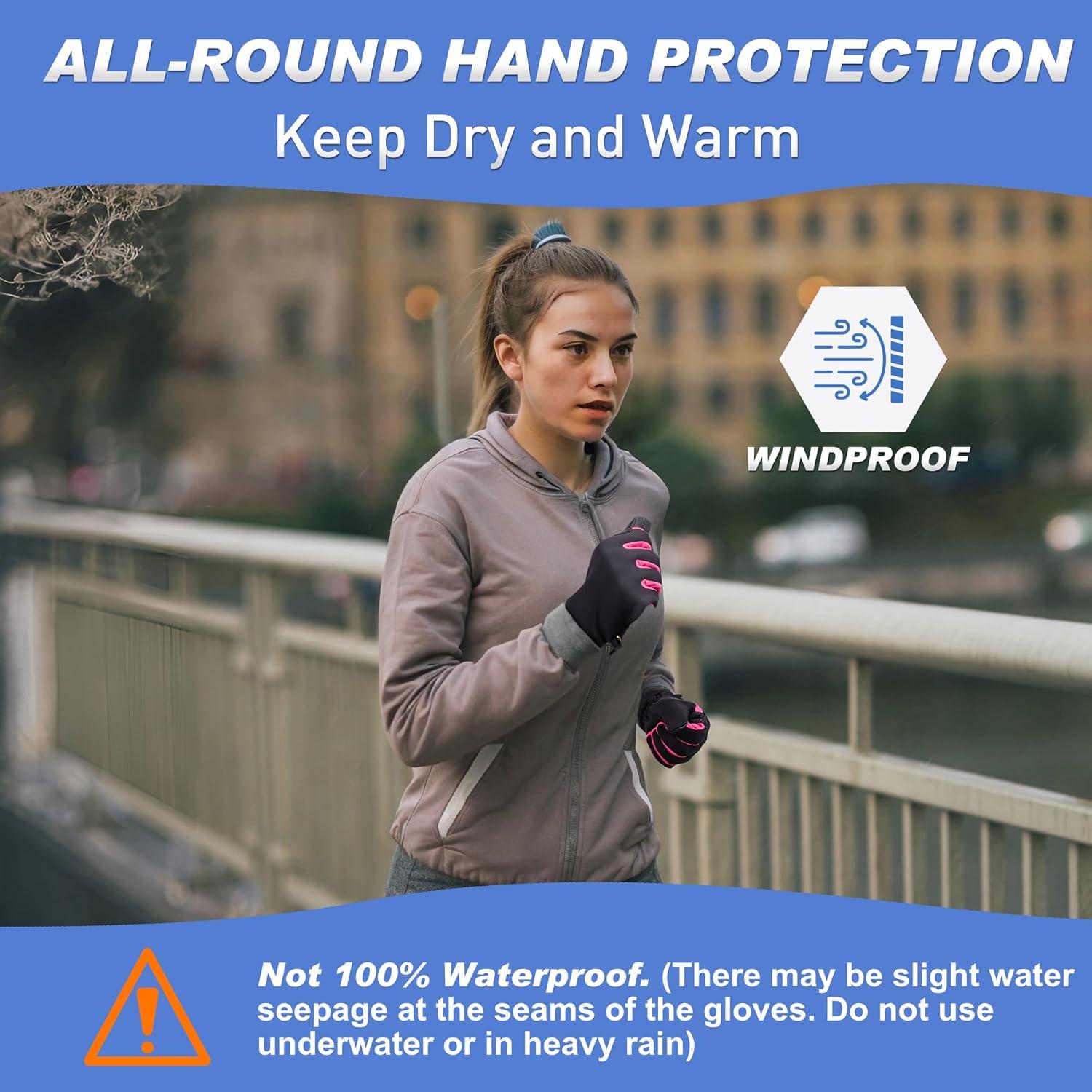 imageWinter Gloves for Men Women Rose Red Size M