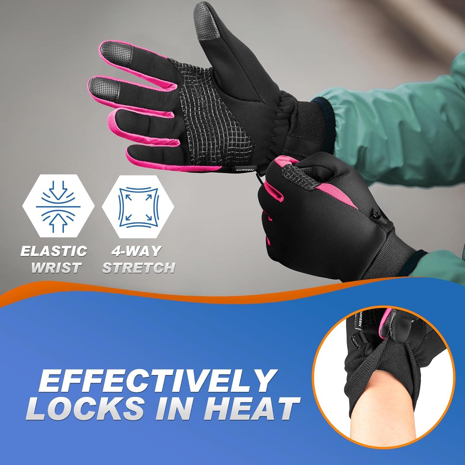 imageWinter Gloves for Men Women Rose Red Size M