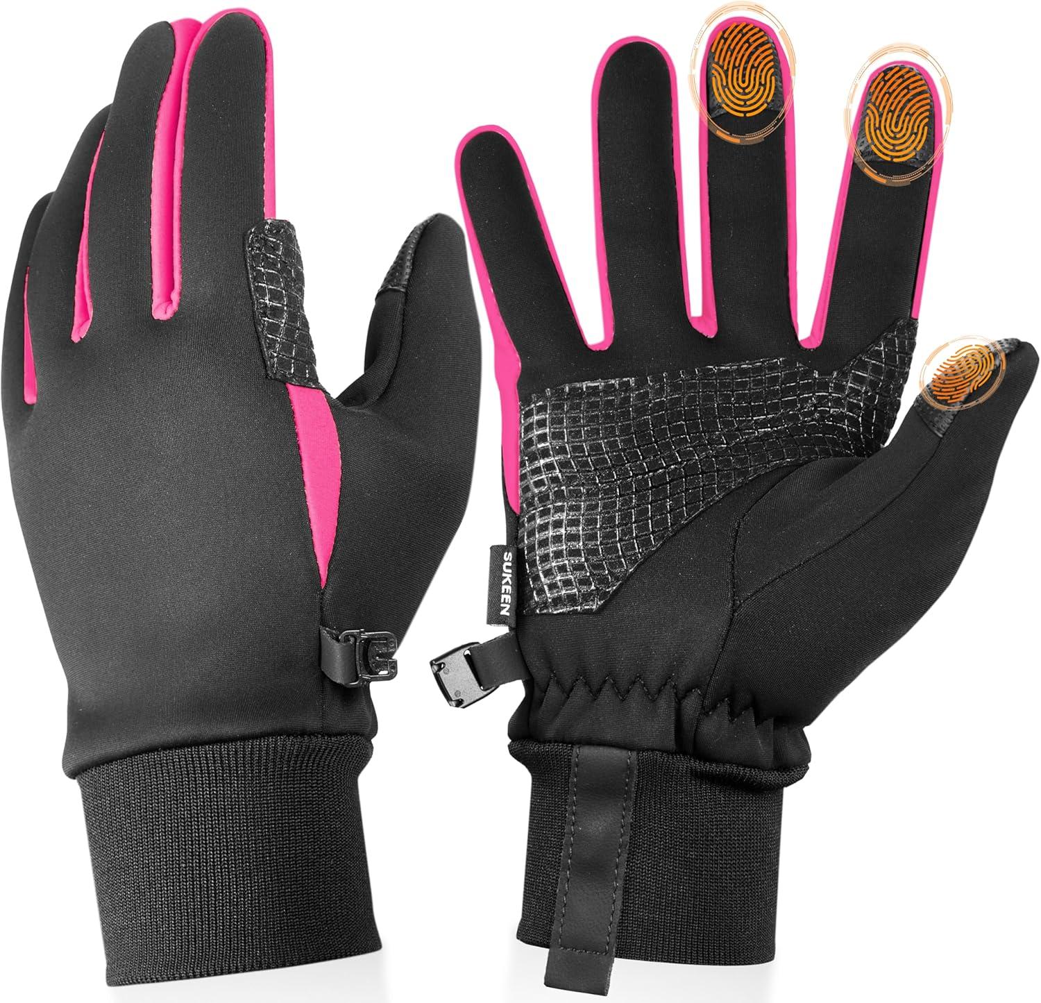 imageWinter Gloves for Men Women Rose Red Size M
