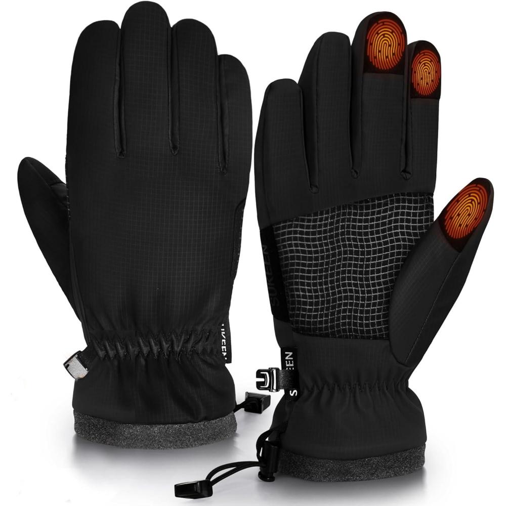 imageSukeen Winter Gloves Men Women Warm Mens Gloves Anti Slip Touchscreen Ski Gloves for Cold Weather Cycling Driving SkiingLarge
