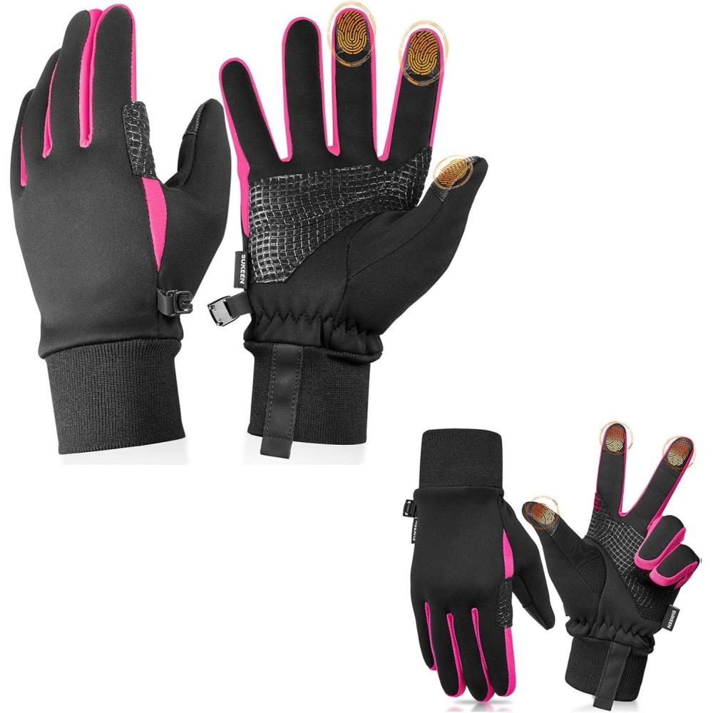 imageWinter Gloves for Men Women Rose Red Size M