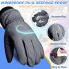 imageSukeen Kids Winter Gloves for Boys Girls Windproof Ski Gloves AntiSlip Cold Weather Glove with Thick Plush for OutdoorGrey