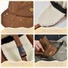 imageSukeen Winter Hats for Teenager Youth Women Windproof Warm Hat with Fleece Lining Antistatic Earflaps Hat for Outdoor CyclingBrown