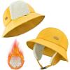 imageSukeen Winter Hats for Teenager Youth Women Windproof Warm Hat with Fleece Lining Antistatic Earflaps Hat for Outdoor CyclingYellow