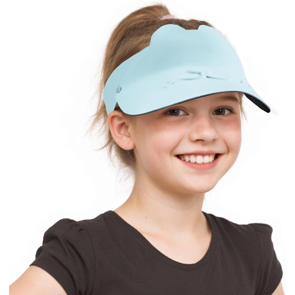 imageSukeen Kids Sun Visor Hats for Girls Boys Lightweight Sport Hat UPF50 Sun Hat Seamless Running Hats for Outdoor ActivitiesLight Blue