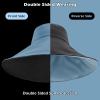 imageSukeen Wide Brim Sun Hats for Women Men Double Sided Wearing Fishing Hats UPF50 Cooling Bucket Hat for Beach Hiking OutdoorBlue