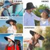 imageSukeen Wide Brim Sun Hats for Women Men Double Sided Wearing Fishing Hats UPF50 Cooling Bucket Hat for Beach Hiking OutdoorBlue
