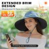 imageSukeen Wide Brim Sun Hats for Women Men Double Sided Wearing Fishing Hats UPF50 Cooling Bucket Hat for Beach Hiking OutdoorBlue