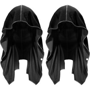 imageSukeen Cooling Hoodie Towel 3 Pack Quick Drying Absorbent Cooling Towels for Neck and Face Sport Workout Camping Cycling Cooling Towel Breathable Cooling Neck Wraps2 Black