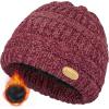imageSukeen Kids Winter Hat Chenille Knit Beanie Hat with Lined for Girls Boys Toddlers Ages 38 Warm Skull Caps for OurdoorWine Red