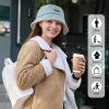 imageSukeen Winter Bucket Hat for Women Men Double Side Wear Warm Hat Faux Fur Plush Winter Hat Trendy Fisherman Cap for DailyBluebeige
