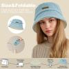 imageSukeen Winter Bucket Hat for Women Men Double Side Wear Warm Hat Faux Fur Plush Winter Hat Trendy Fisherman Cap for DailyBluebeige