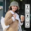imageSukeen Winter Bucket Hat for Women Men Double Side Wear Warm Hat Faux Fur Plush Winter Hat Trendy Fisherman Cap for DailyGreybeige