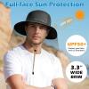 imageSukeen Sun Hats for Women Wide Brim Hats for Mens Fishing Hat Bucket Hat Summer Packable Beach Hat UV Protection 50 HatBlack