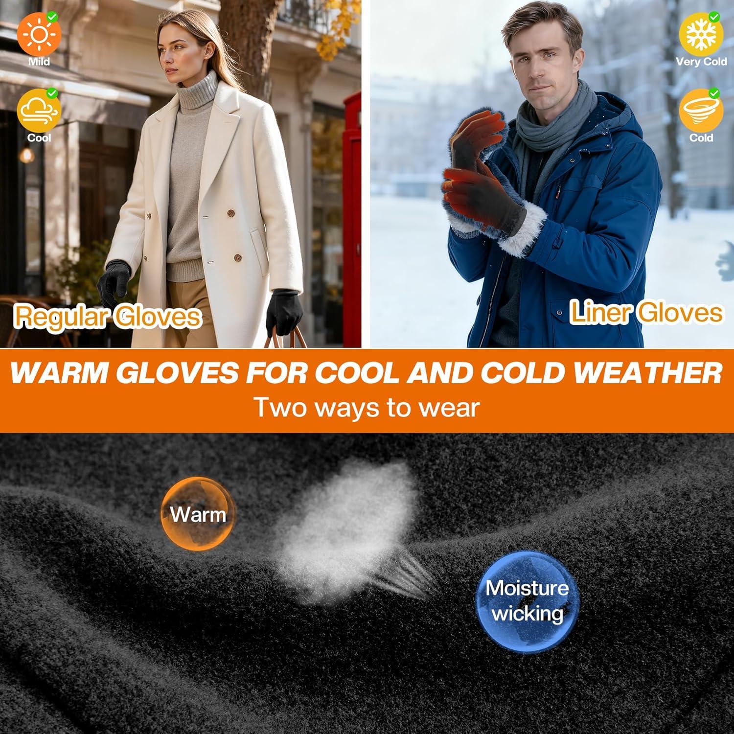 imageSukeen Lightweight Running Gloves for Men Women Touchscreen AntiSlip Sports Gloves Winter Warm Gloves for Cycling DrivingBlack