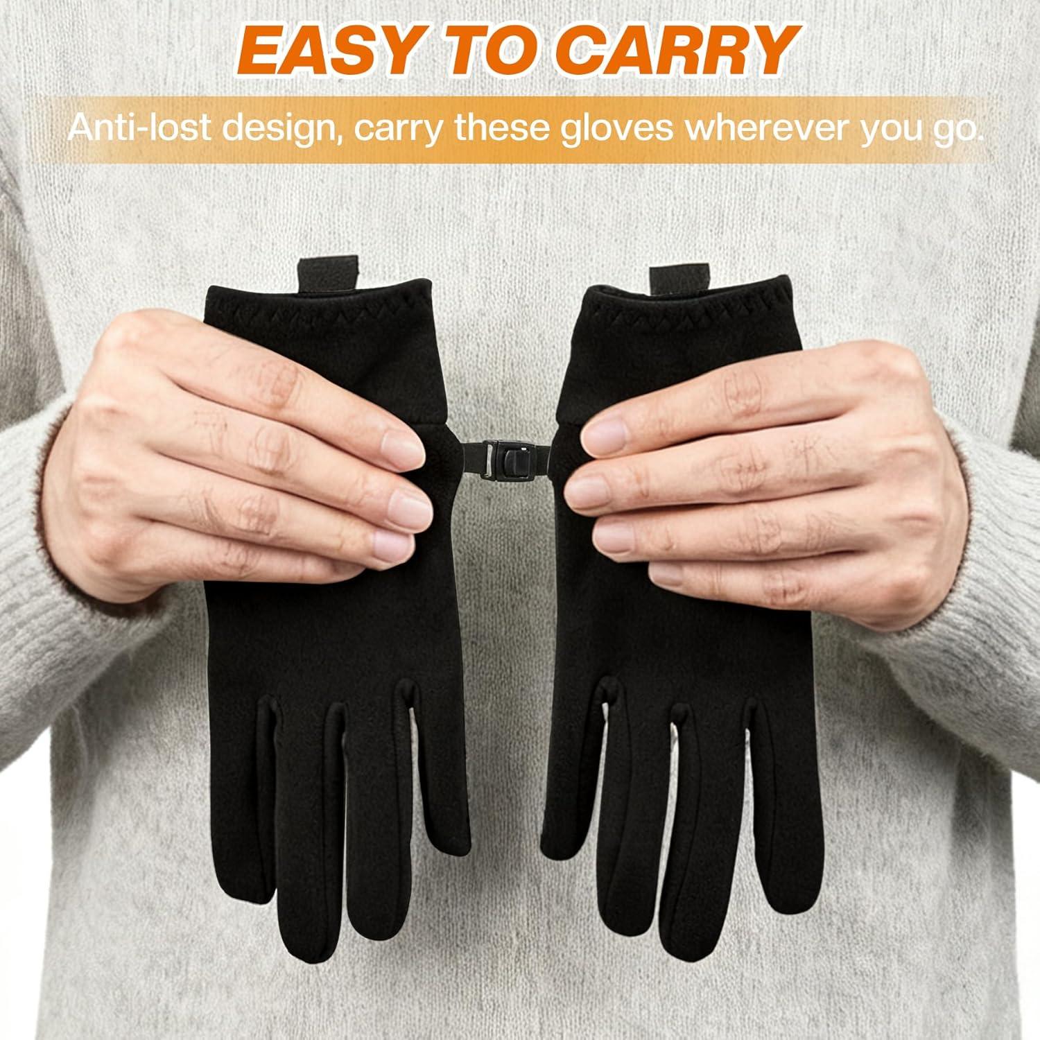 imageSukeen Lightweight Running Gloves for Men Women Touchscreen AntiSlip Sports Gloves Winter Warm Gloves for Cycling DrivingBlack