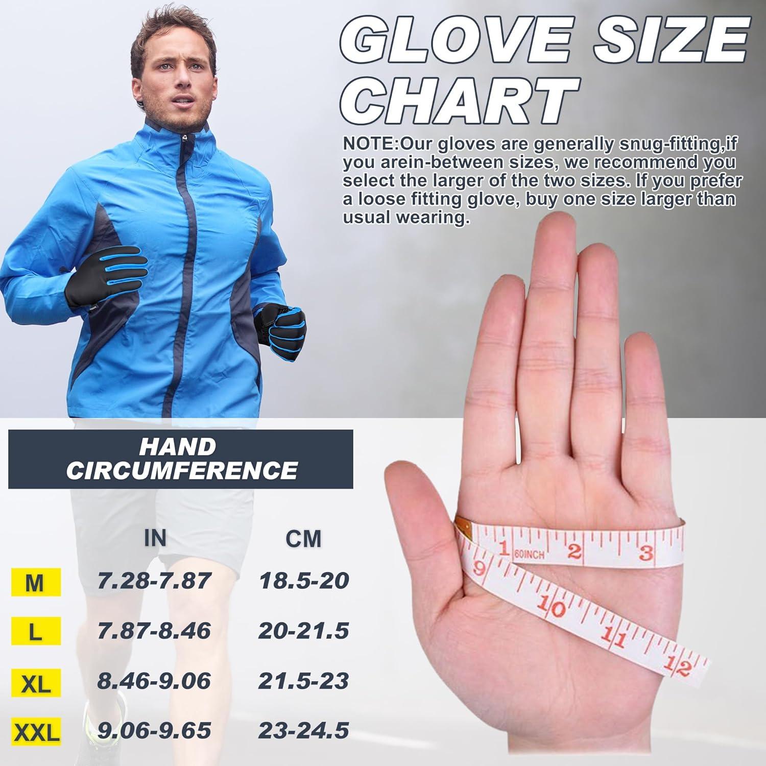 imageSukeen Winter Warm Gloves for Men WomenWindproof Running Gloves Touch Screen Cycling Gloves for Cold Weather Outdoor Blue XLarge