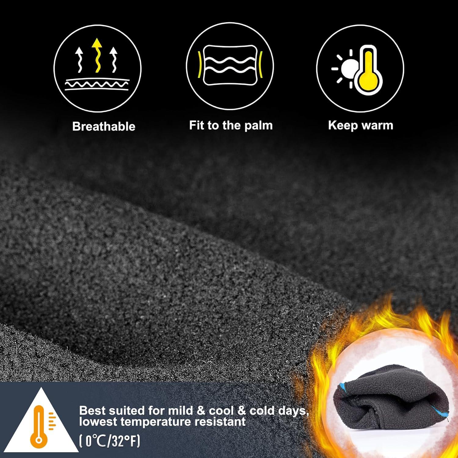 imageSukeen Winter Warm Gloves for Men WomenWindproof Running Gloves Touch Screen Cycling Gloves for Cold Weather Outdoor Blue XLarge