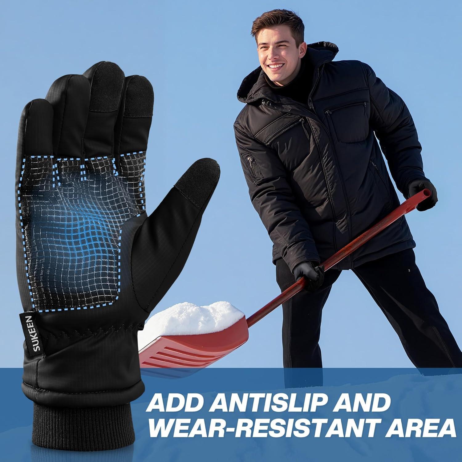 imageSukeen Womens Winter Gloves  Waterproof Windproof Warm Touch Screen with Soft Fleece Inside NonSlip Palm Grip ampamp Snug Wrist Cuff for Running Hiking Work Driving