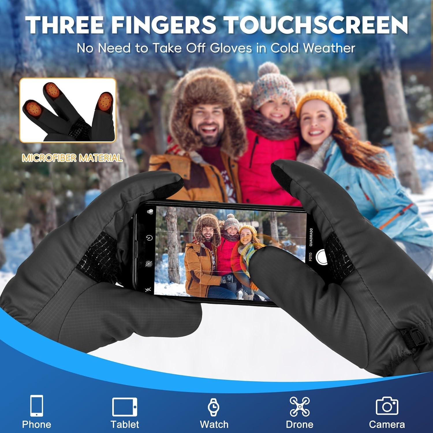 imageSukeen Womens Winter Gloves  Waterproof Windproof Warm Touch Screen with Soft Fleece Inside NonSlip Palm Grip ampamp Snug Wrist Cuff for Running Hiking Work Driving