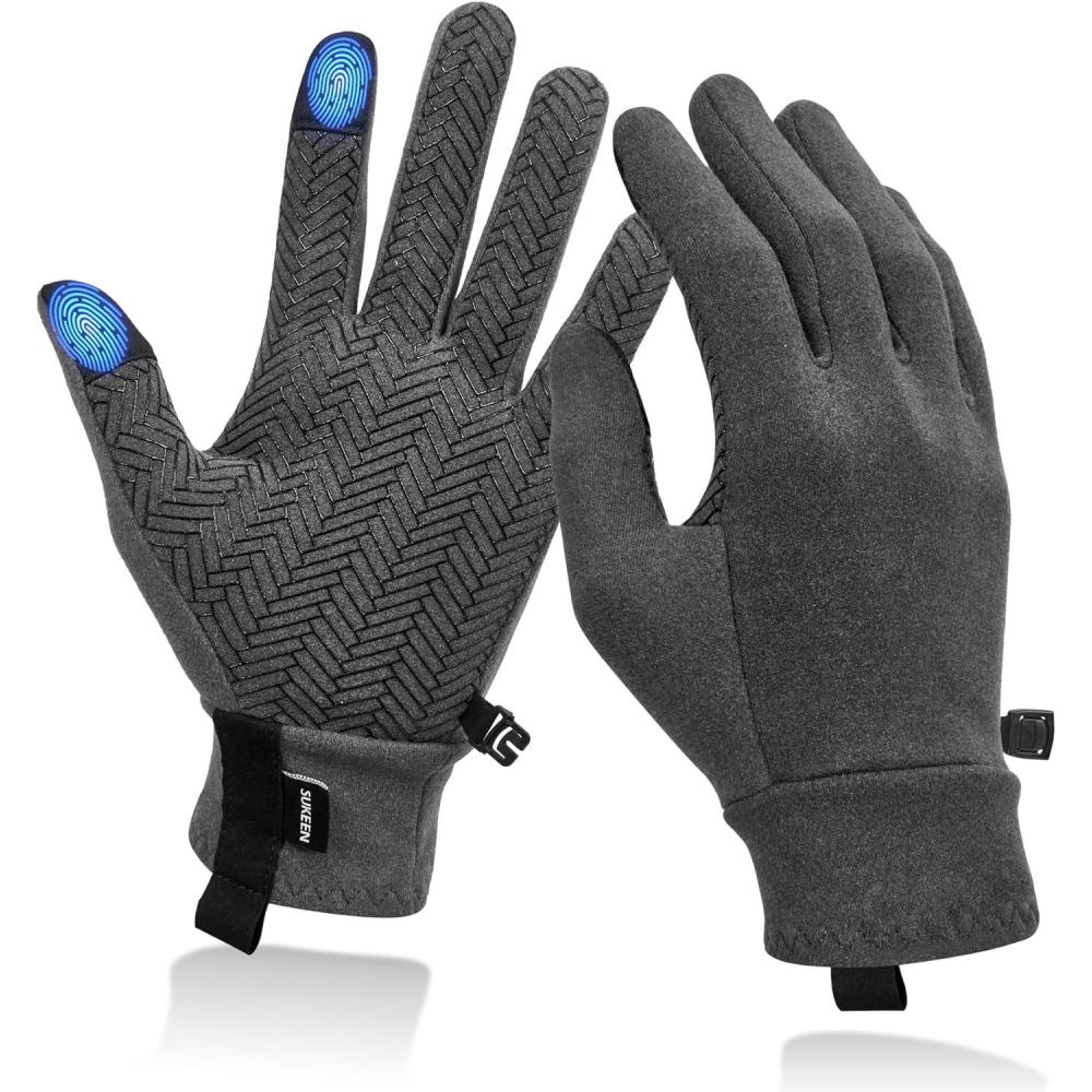 imageSukeen Lightweight Running Gloves for Men Women Touchscreen AntiSlip Sports Gloves Winter Warm Gloves for Cycling DrivingGrey
