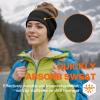 imageSukeen Running Ear Warmers for Women DoubleLayer Fleece Ear Warmer Headband Moisture Wicking NonSlip Winter Running Headband Elastic Winter Headbands for Cycling Hiking Jogging BlackGrayz BlackBlack