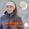 imageSukeen Running Ear Warmers for Women DoubleLayer Fleece Ear Warmer Headband Moisture Wicking NonSlip Winter Running Headband Elastic Winter Headbands for Cycling Hiking Jogging BlackGrayGray