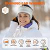 imageSukeen Running Ear Warmers for Women DoubleLayer Fleece Ear Warmer Headband Moisture Wicking NonSlip Winter Running Headband Elastic Winter Headbands for Cycling Hiking Jogging BlackGrayGray