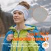 imageSukeen Running Ear Warmers for Women DoubleLayer Fleece Ear Warmer Headband Moisture Wicking NonSlip Winter Running Headband Elastic Winter Headbands for Cycling Hiking Jogging BlackGrayz BlackPurple