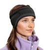 imageSukeen Running Ear Warmers for Women DoubleLayer Fleece Ear Warmer Headband Moisture Wicking NonSlip Winter Running Headband Elastic Winter Headbands for Cycling Hiking Jogging BlackGrayBlack