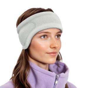 imageSukeen Running Ear Warmers for Women DoubleLayer Fleece Ear Warmer Headband Moisture Wicking NonSlip Winter Running Headband Elastic Winter Headbands for Cycling Hiking Jogging BlackGrayGray