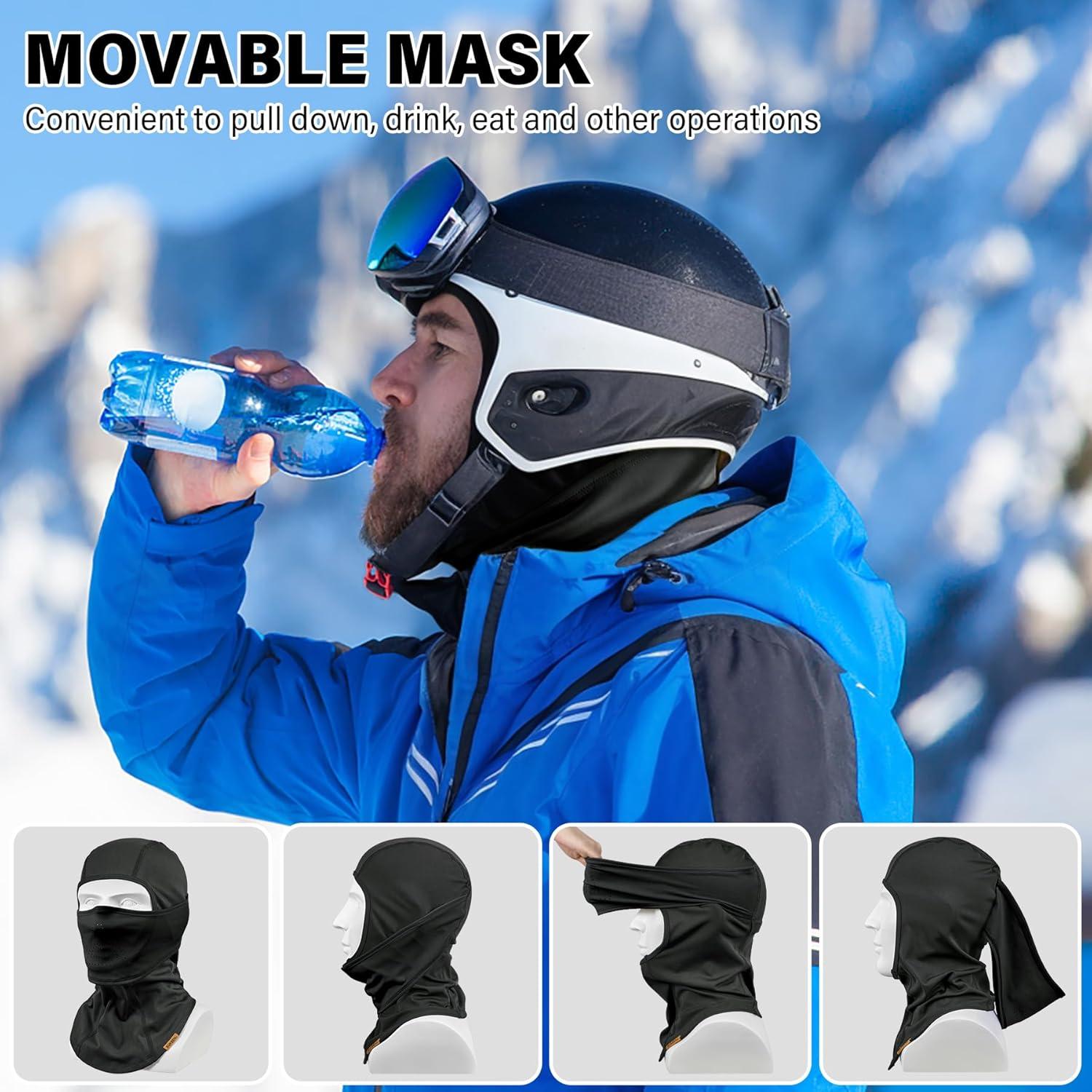 imageSukeen Winter Balaclava Breathable Face Mask Ski Mask for Men Women Warmer Bandana Face Cover Cold Neck Gaiters for OutdoorNavy Blue