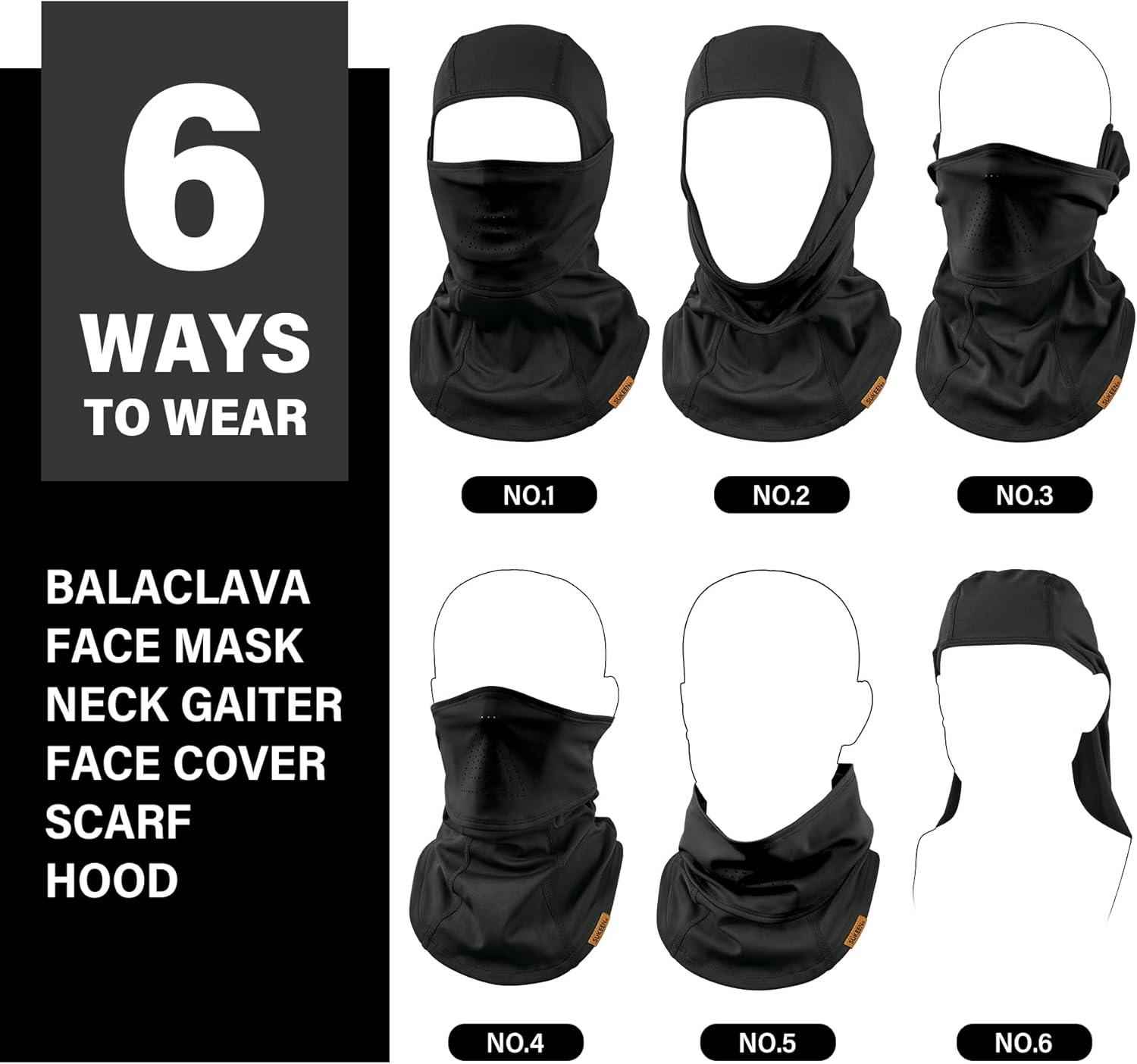 imageSukeen Winter Balaclava Breathable Face Mask Ski Mask for Men Women Warmer Bandana Face Cover Cold Neck Gaiters for OutdoorWhite