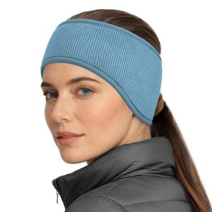 imageSukeen Ear Warmers for Women Soft Warm DoubleLayer Winter Headbands for Women Ponytail NonSlip Ear Warmer Headband for Cold Weather Running Cycling Hiking Skiing BlackPurpleBlue