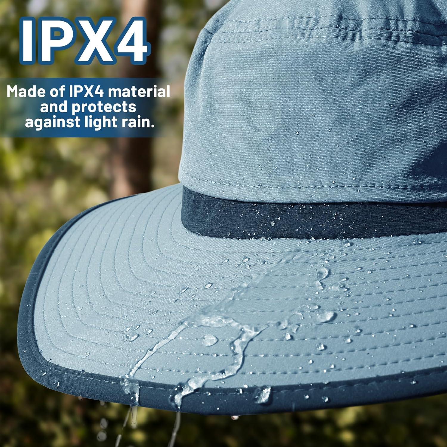 imageSukeen Wide Brim Sun Hats for Men Women Lightweight Fishing Hat UPF50 Foldable Bucket hat for Fishing Hiking Beach Outdoor