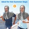 imageSukeen Cooling Hoodie Towel Lightweight Cooling Towels for Neck and Face with Sticky Edge Cooling Neck Wraps to Cool You Down Sport Gym Cooling Towels for Hot Weather Dark Gray