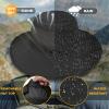 imageSukeen Mens Sun Hat Wide Brim Breathable UPF50 Waterproof Fishing Hat Removable Hat Top Boonie Hat for Hiking Garden Safari Black
