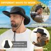 imageSukeen Mens Sun Hat Wide Brim Breathable UPF50 Waterproof Fishing Hat Removable Hat Top Boonie Hat for Hiking Garden Safari Black