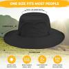imageSukeen Mens Sun Hat Wide Brim Breathable UPF50 Waterproof Fishing Hat Removable Hat Top Boonie Hat for Hiking Garden Safari Black