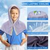imageSukeen Mini Cooling Towels for Neck and Face Cooling Hoodie Towels for Kids Lightweight Soft Breathable Cooling Hooded Towel Kids for Sports Exercise School and More Activities Macaron Lavender