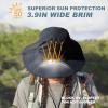 imageSukeen Sun Hat for Men Women Wide Brim Fishing Hat with Adjustable Knob UPF 50 Boonie Hat for Hiking Gardening Safari