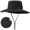 imageSukeen Sun Hat for Men Women Wide Brim Fishing Hat with Adjustable Knob UPF 50 Boonie Hat for Hiking Gardening Safari