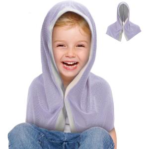 imageSukeen Mini Cooling Towels for Neck and Face Cooling Hoodie Towels for Kids Lightweight Soft Breathable Cooling Hooded Towel Kids for Sports Exercise School and More Activities Macaron Lavender