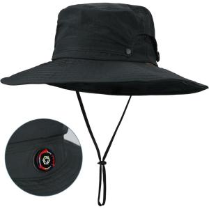 imageSukeen Sun Hat for Men Women Wide Brim Fishing Hat with Adjustable Knob UPF 50 Boonie Hat for Hiking Gardening Safari